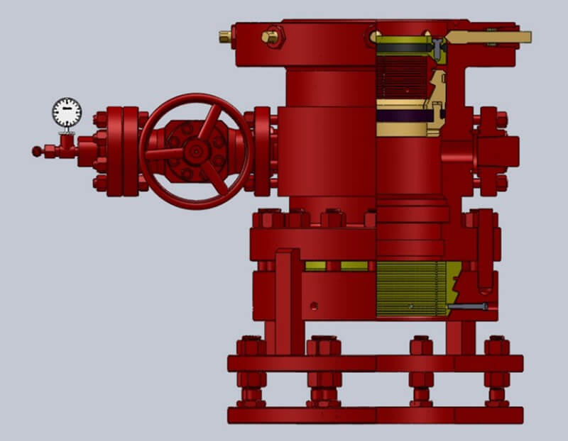 Slip type bottom connection casing head