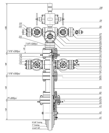 wellhead structure diagram